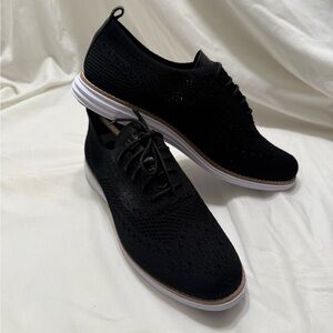 Cole Haan Black Knit Derbys